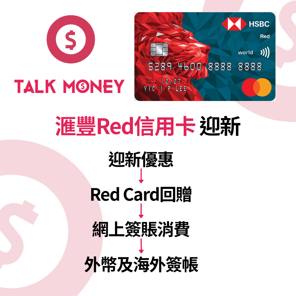 HSBC滙豐Red信用卡2025】4%回贈及優惠、海外簽賬手續費