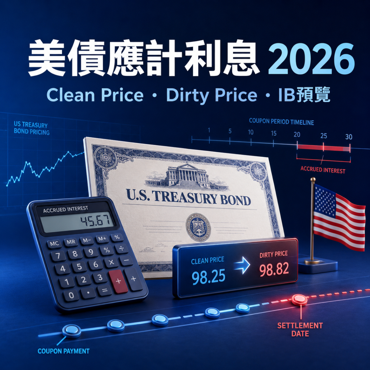 美債應計利息2026：Clean Price、Dirty Price及IB Order Preview教學