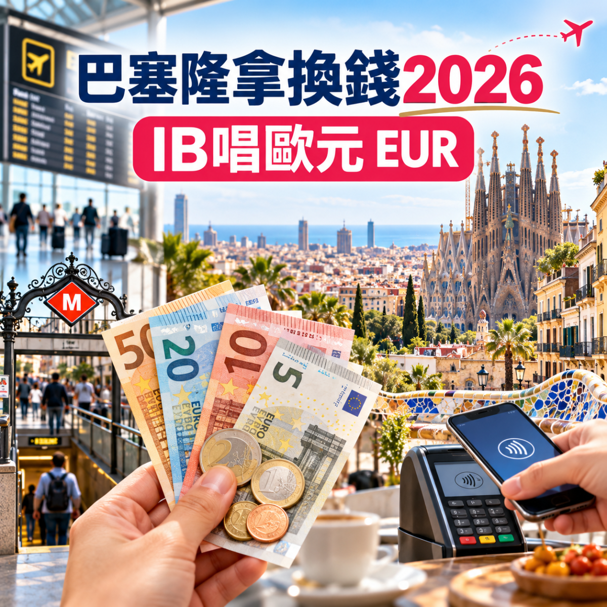 巴塞隆拿換錢2026｜IB唱歐元手續費、機場ATM、信用卡及DCC攻略