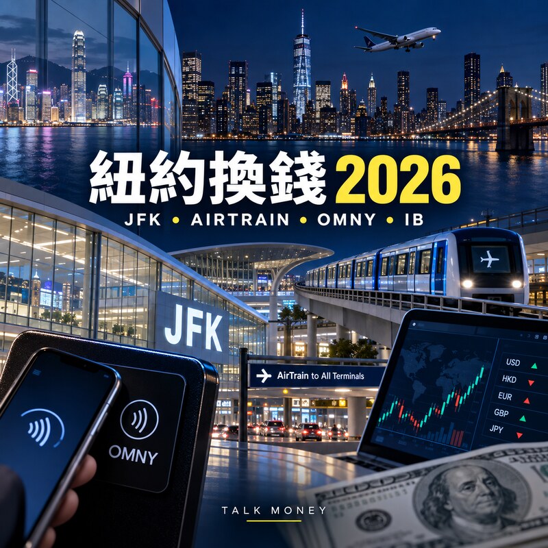紐約換錢2026，JFK AirTrain、OMNY、美元與IB電子換匯封面