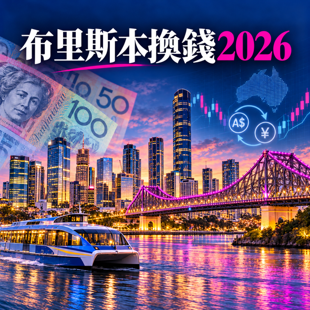 布里斯本換錢2026 IB低點差唱澳元、活期利息及DCC攻略